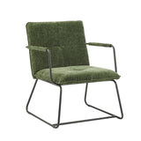 Fauteuil Hailey Chenille Dimehouse Donkergroen LxBxH 66x64x37 Stof Witfoto schuin vooraanzicht