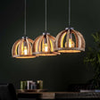 Lampe suspendue Madri DH Intérieur Mango LxlxH 102x38x35 Bois de manguier Photo d'ambiance vue de face diagonale