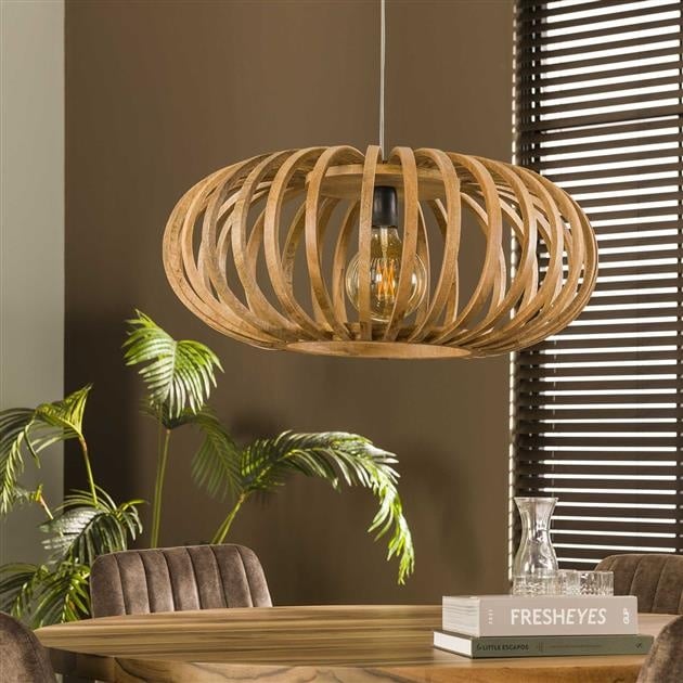 Hanglamp Lucia DH Interior Mango LxBxH 79x79x41 Mangohout Sfeerfoto vooraanzicht