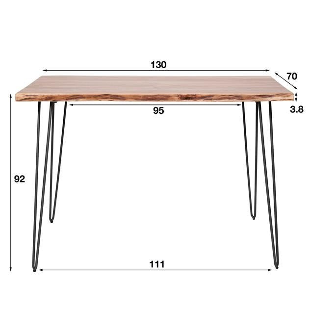 Bartafel Elin DH Interior Acacia LxBxH 135x75x10 Acaciahout Witfoto maatindicatie