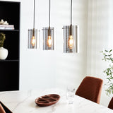 Hanglamp Hugo Dimehouse Antraciet LxBxH 102x26x19 Glas Sfeerfoto schuin vooraanzicht