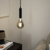 Hanglamp Miles Smokey Dimehouse Antraciet LxBxH 29x22x22 Glas Sfeerfoto vooraanzicht