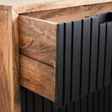 Ladekast Felix Dimehouse Bruin, Zwart LxBxH 120x50x40 Mangohout Sfeerfoto detail