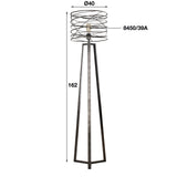 Vloerlamp Twist DH Interior Charcoal LxBxH 146x42x38 Metaal Witfoto maatindicatie