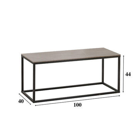 Salontafel Fien Dimehouse Grijs LxBxH 112x53x10 Sintered stone Witfoto maatindicatie