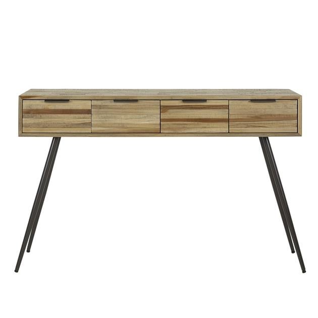 Kaptafel Sven DH Interior Verweerd LxBxH 126x37x27 Teak Witfoto vooraanzicht