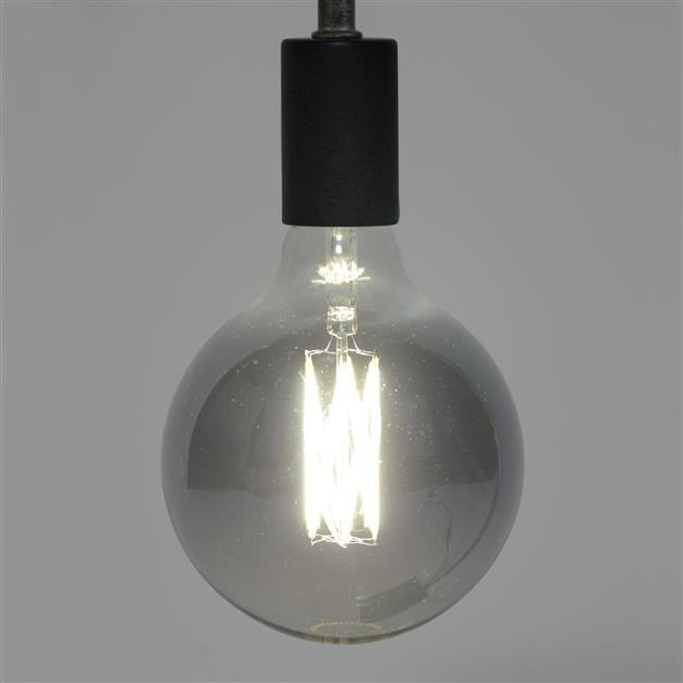 Lichtbron LED filament Bol Ø12,5 Smoke DH Interior Grijs LxBxH 18x13x13 Glas Sfeerfoto schuin vooraanzicht