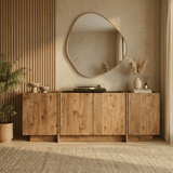 Dressoir Japandi eikenlook melamine antraciet Lowen 180x45x80 cm