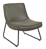 Fauteuil Lowen Ecoleer Dimehouse Groen LxBxH 82x66x65 Eco-leer Witfoto schuin vooraanzicht