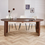 Eettafel Yves Walnut Finish Dimehouse Bruin LxBxH 225x115x9 Acaciahout Sfeerfoto vooraanzicht