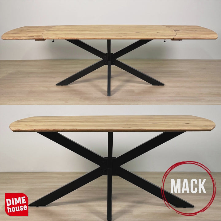 Table à manger extensible Mack Danish Oval Bois d'acacia 175-275x90 cm