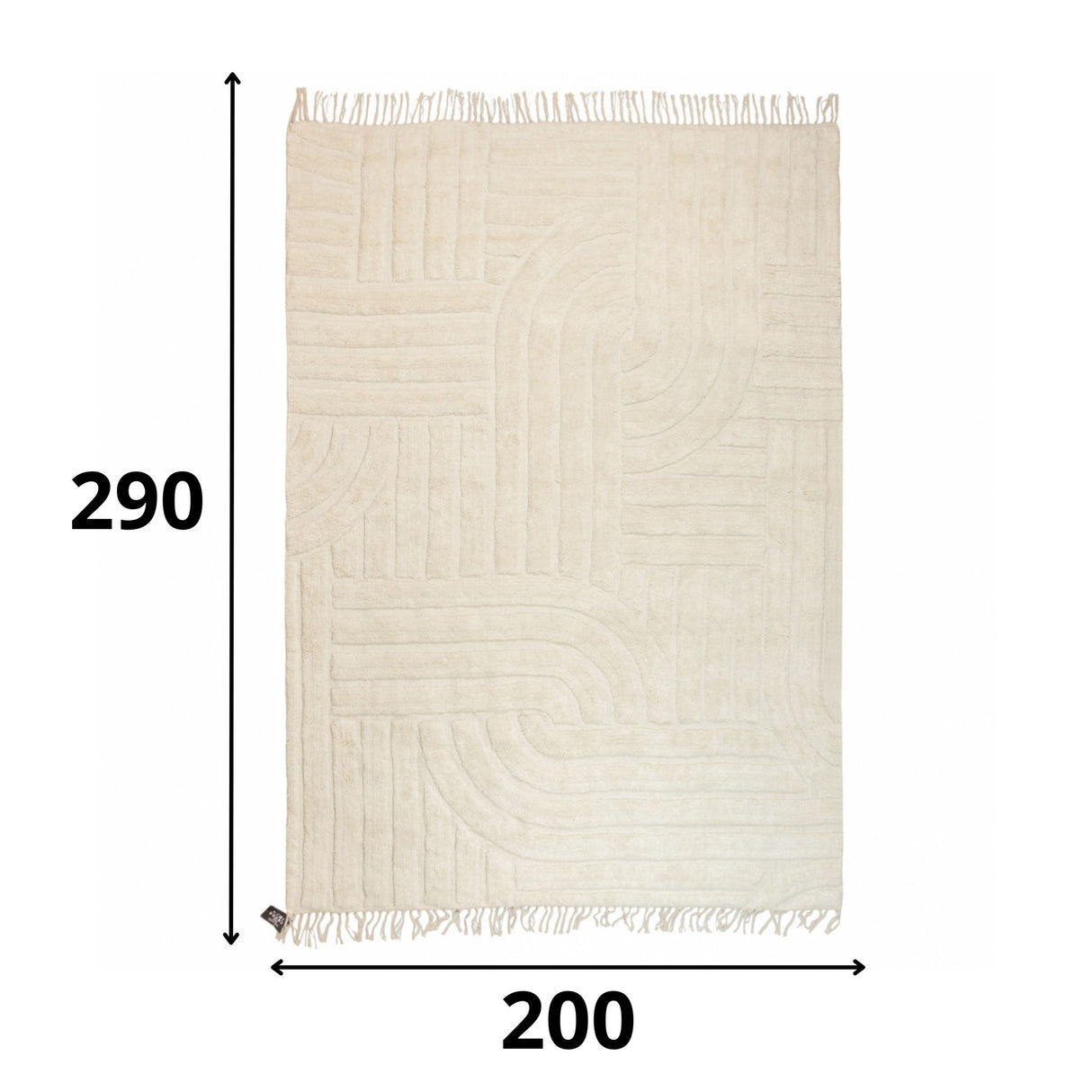 Vloerkleed Rose Kolony Beige 80% wol, 20% katoen Witfoto maatindicatie