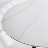 Eettafel Vivian White Dimehouse Wit LxBxH 141x141x11 Sintered stone Sfeerfoto detail