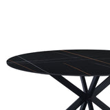 Eettafel Yuna Black Dimehouse Zwart LxBxH 121x121x11 Sintered stone Witfoto detail