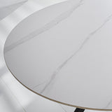 Eettafel Yuna White Dimehouse Wit LxBxH 132x132x11 Sintered stone Sfeerfoto detail