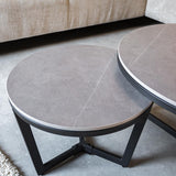 Ensemble de table basse de 2 Brady Round Marmerlook Gray