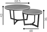 Ensemble de table basse de 2 Brady Round Marmerlook Gray