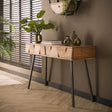 Kaptafel Alisa DH Interior Acacia LxBxH 125x46x23 Acaciahout Sfeerfoto schuin vooraanzicht