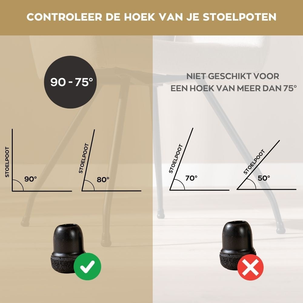 Floor protector felt - round black 14-19 Zwart