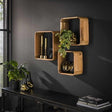 Etagère murale Mitchel DH Intérieur Acacia Bois d'acacia Photo d'ambiance vue arrière diagonale