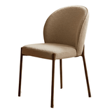 Eetkamerstoelen - Eetkamerstoel bouclé zandkleur Jiro - walnootlook frame - Japandi - Dimehouse